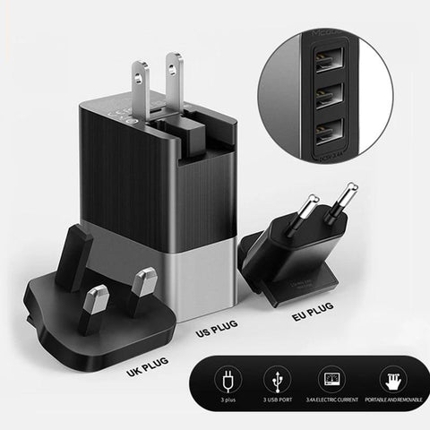USB-C Fast Charger PD18W Fast Charger Dual and Triple Type-C 2Ports 3Ports Quick Charging Travel Adapter Mini with EU,US,UK Plugs