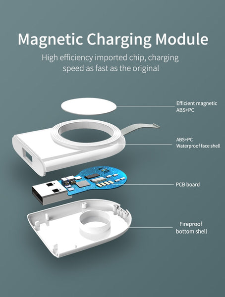 Magnetic USB Wireless Fast Portable Charger for Traveling, Working, Studying, Laptops