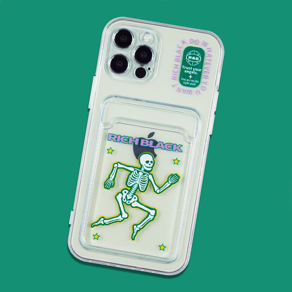 Original Design Encased Wallet Case with Card Holder Slot Durable Cover Soft TPU Bumper Anti-Scratch Shockproof Protective Case for iPhone - MR. BONE