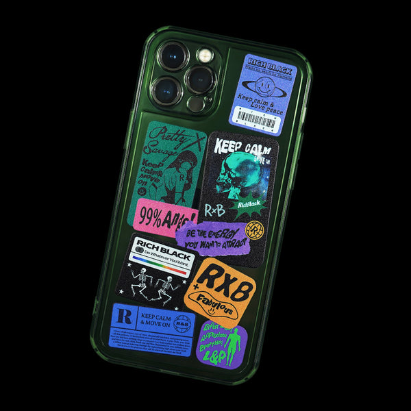 Original Tags Design Soft TPU Bumper Transparent Green Anti-Scratch Shockproof Protective Case - TAGS LABLE