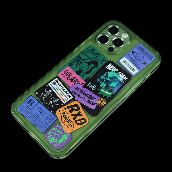 Original Tags Design Soft TPU Bumper Transparent Green Anti-Scratch Shockproof Protective Case - TAGS LABLE