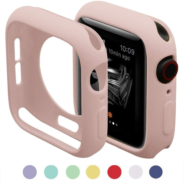 Apple Watch Case 38 40 42 44mm Series 6/SE/5/4/3/2/1 Premium Soft Flexible TPU Thin Lightweight Screen Protective Bumper Cover Protector for iWatch